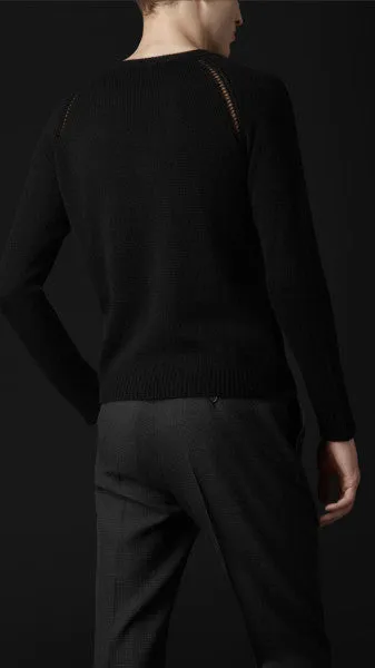 2012 Cashmere Sweater with Crochet Detailing