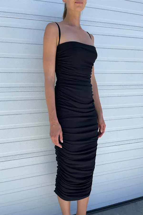 Adler Midi Dress in Black