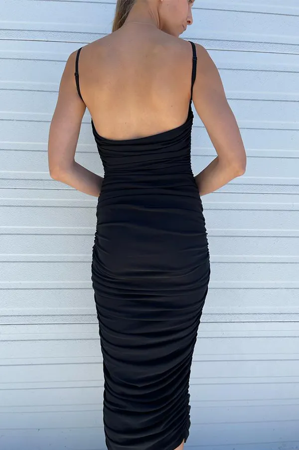 Adler Midi Dress in Black