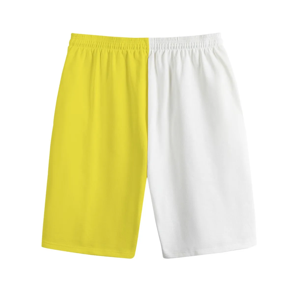 AM&IS Yellow Color Block Men's Shorts | 100% Cotton