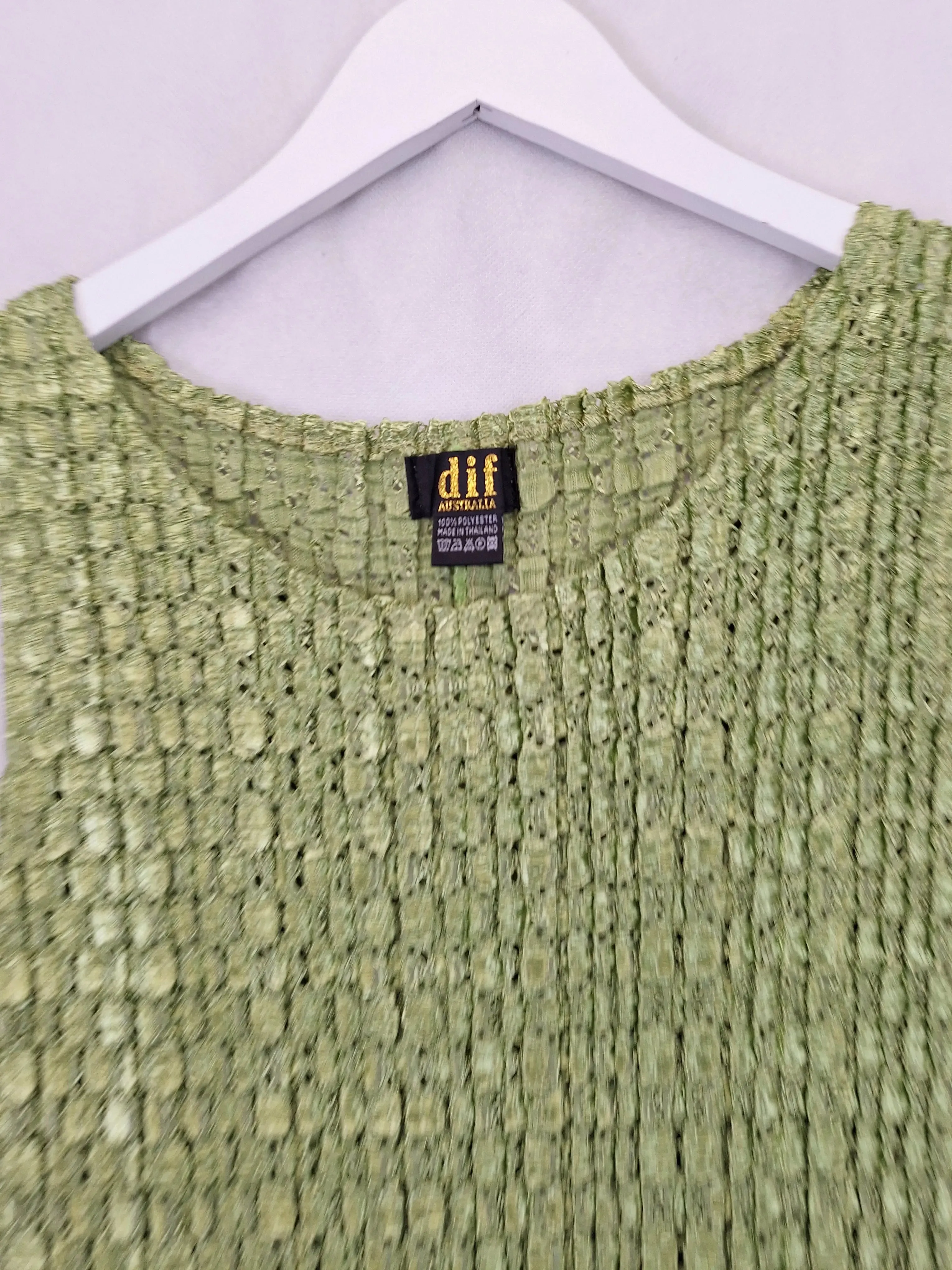 Assorted Brands Textured Matcha Sheer Top Size OSFA