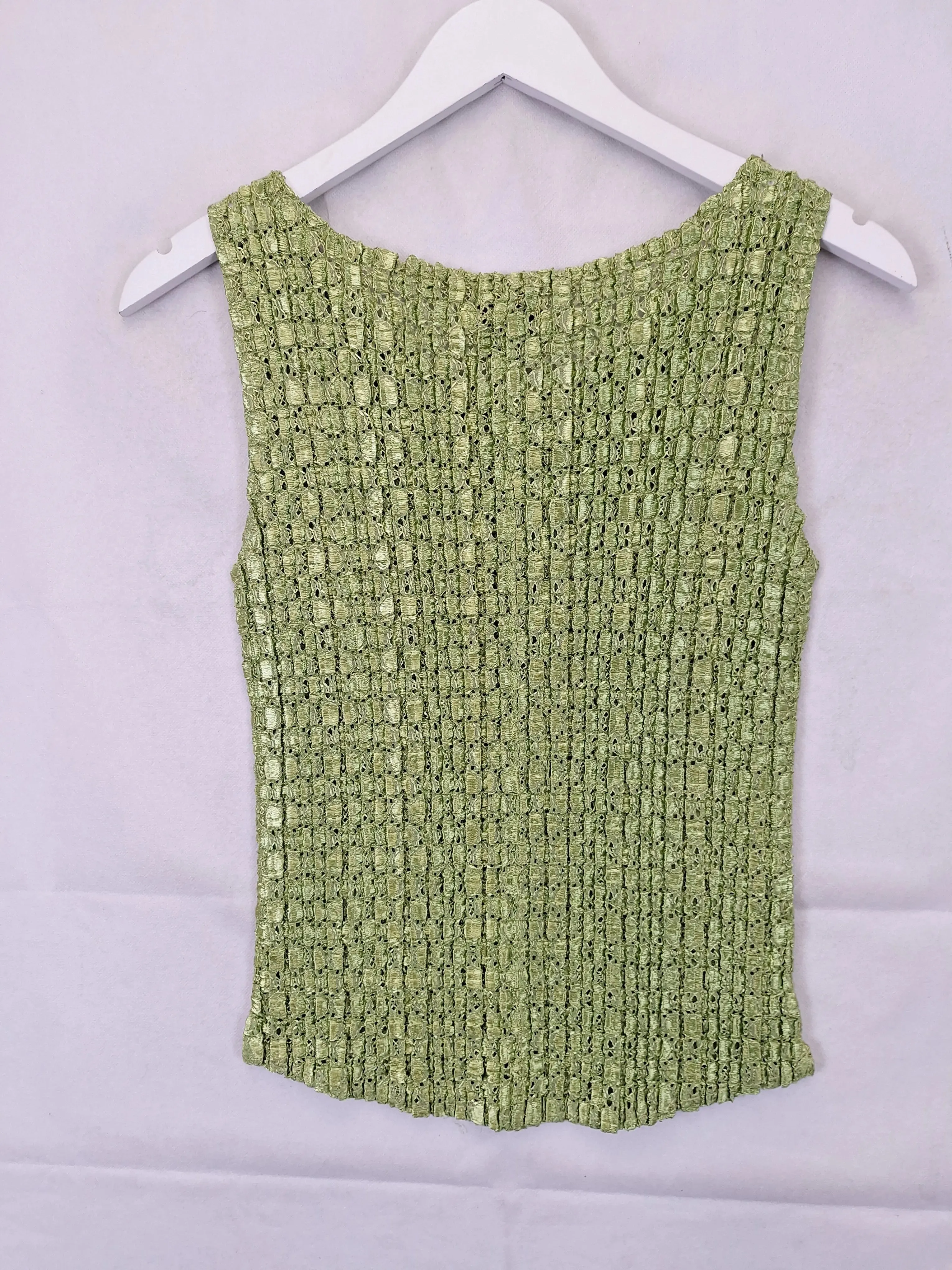 Assorted Brands Textured Matcha Sheer Top Size OSFA