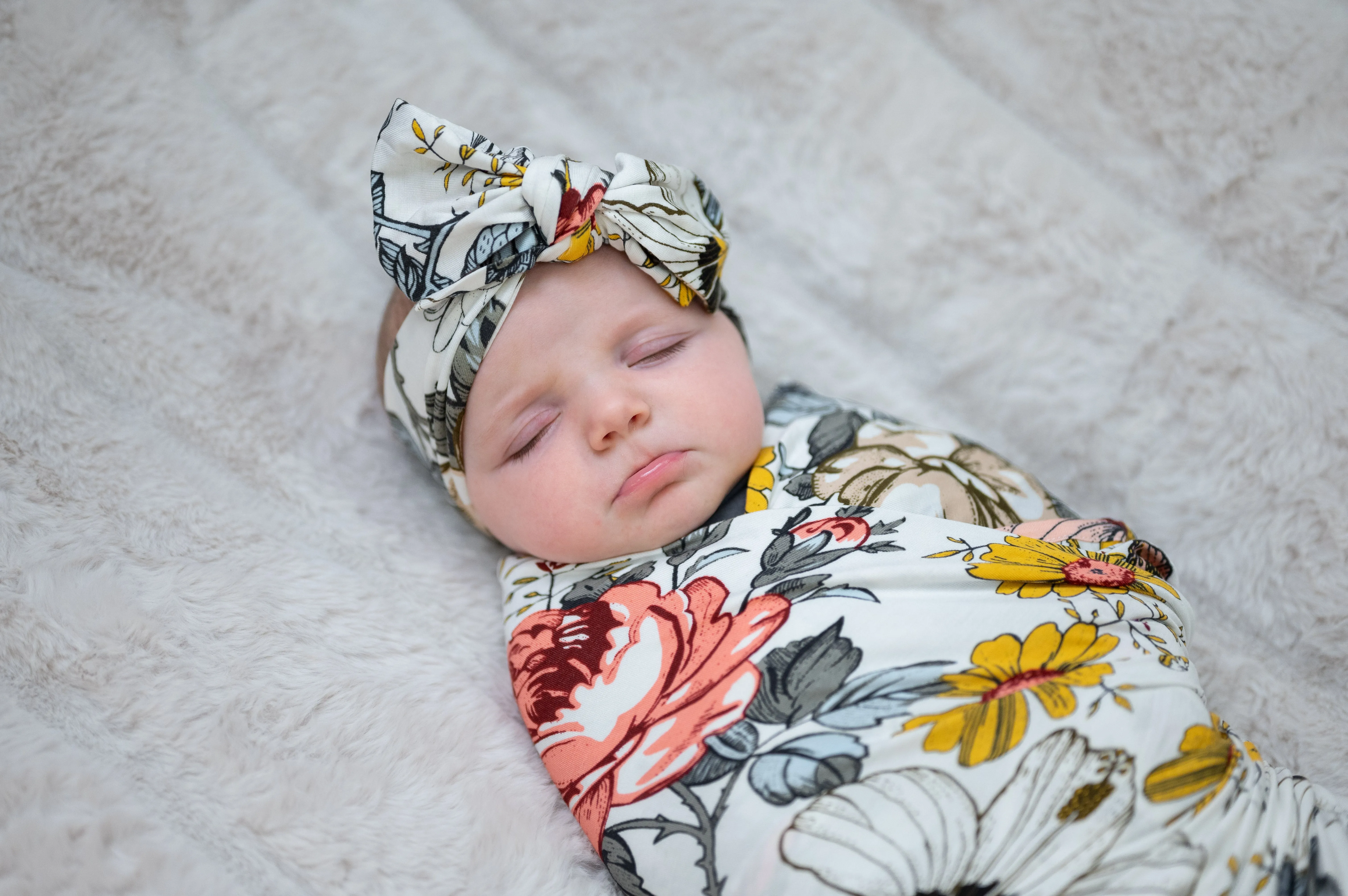 Baby Swaddle Set: Vintage Floral