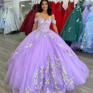 Ball Gowns Quinceanera Dresses Princess Beaded Sequin Appliques Lace Prom Gowns   S1820