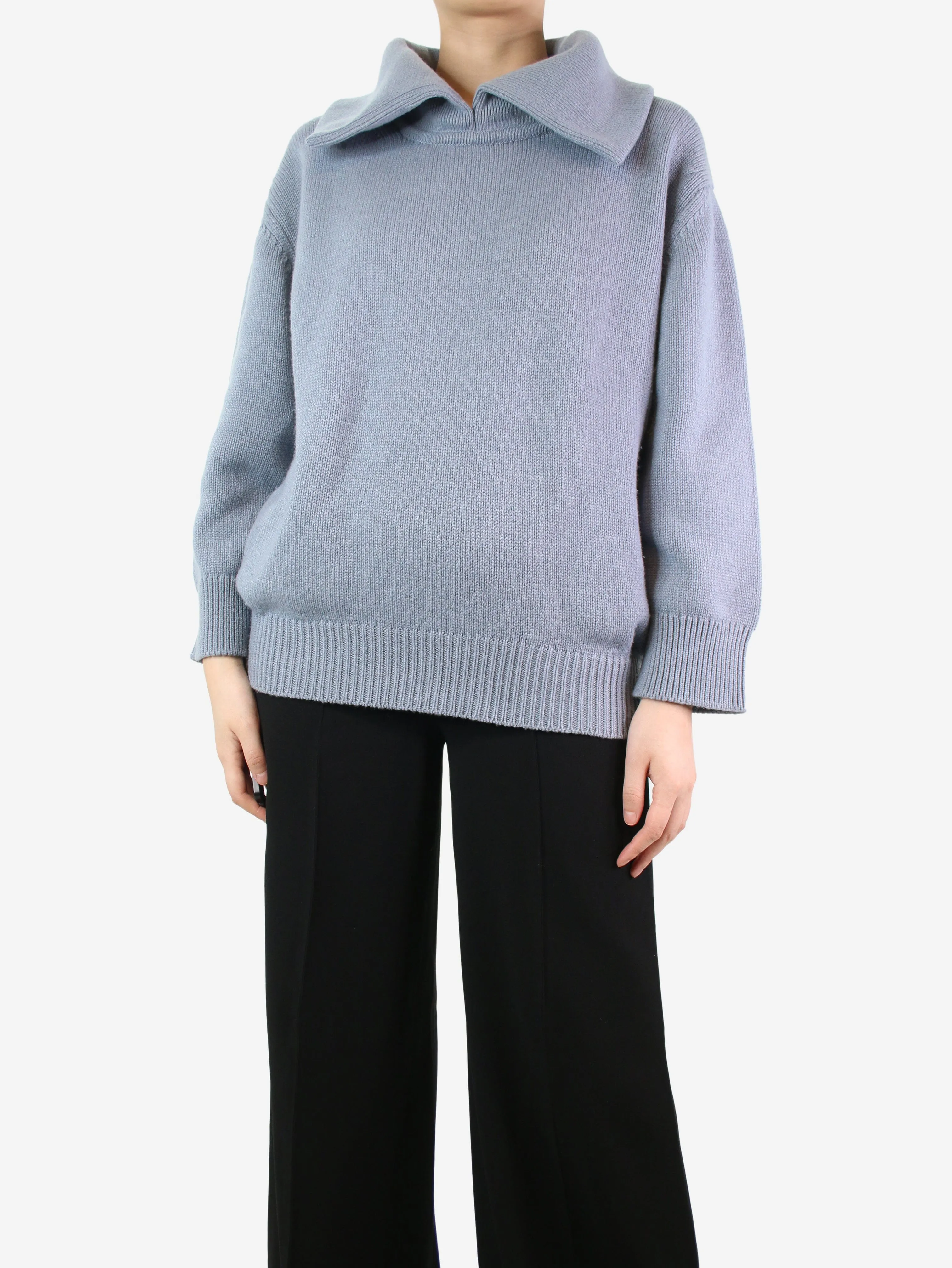 Blue collared cashmere jumper - size S