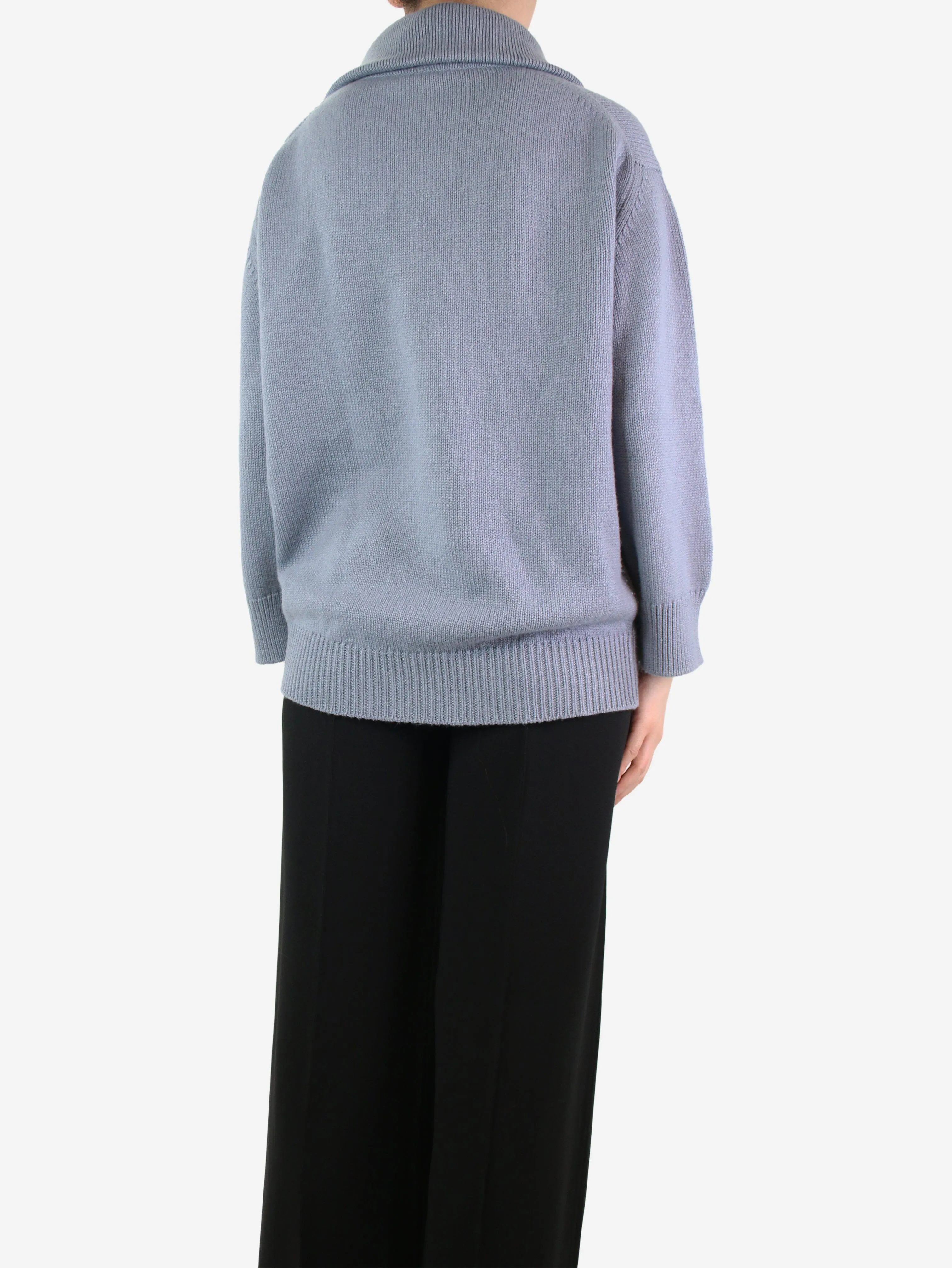 Blue collared cashmere jumper - size S