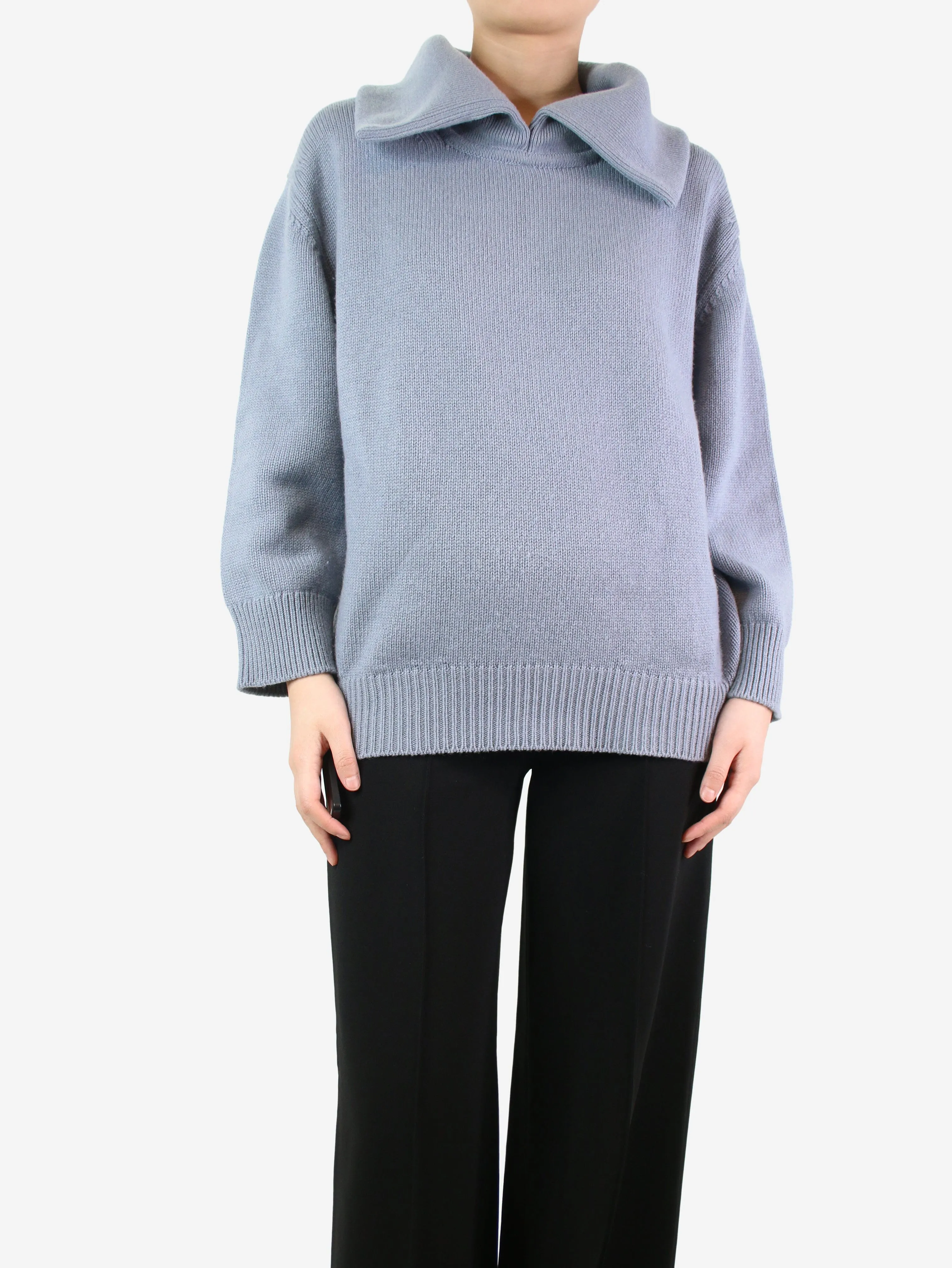 Blue collared cashmere jumper - size S