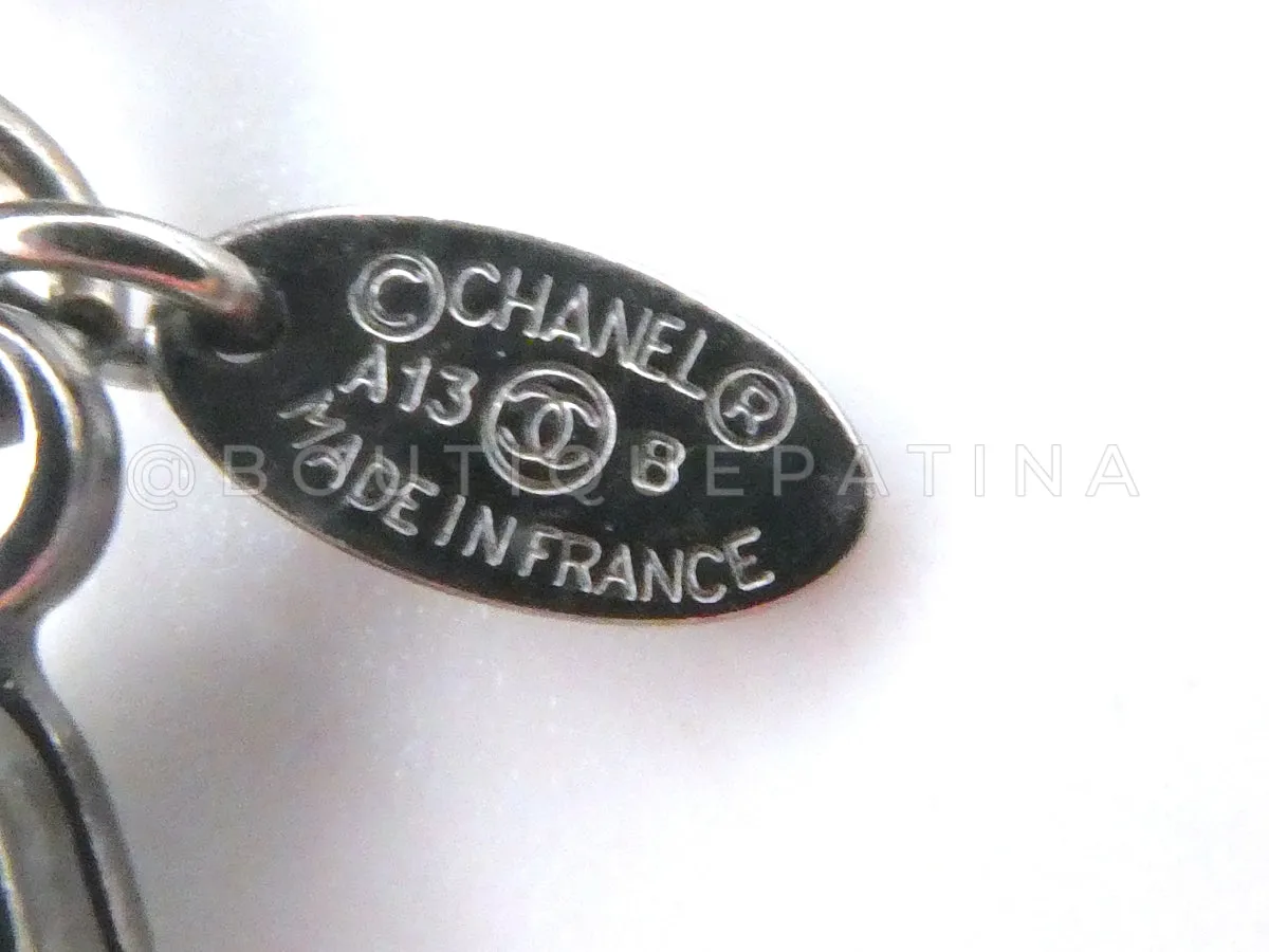 Chanel 13B Oversized "Tweed" Giant CC Multi Chain Choker Ruthenium