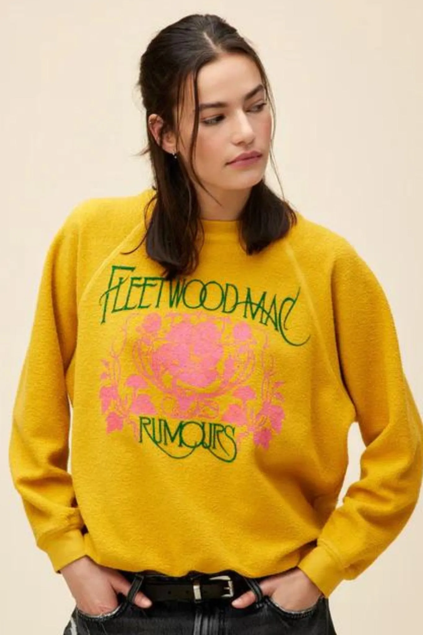 Daydreamer: Fleetwood Mac Floral reverse Sweatshirt in Golden Daze