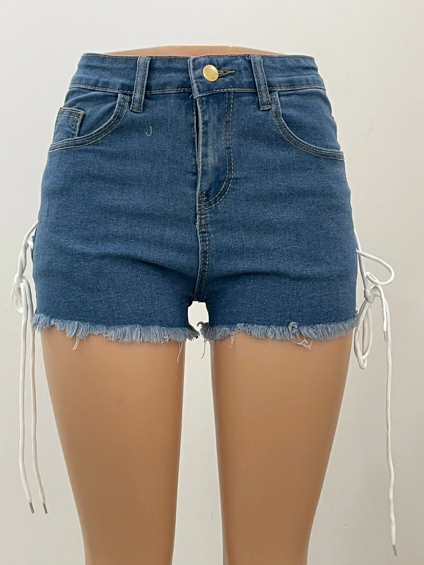 Elastic bandage denim shorts AY1902