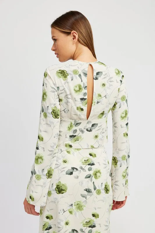 Emory Park FLORAL BLOUSE WITH NECK TIE