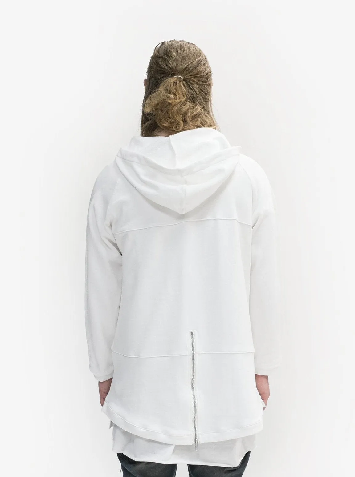 French Terry Anorak Pullover in White