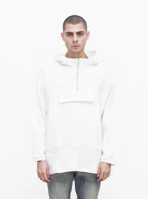 French Terry Anorak Pullover in White