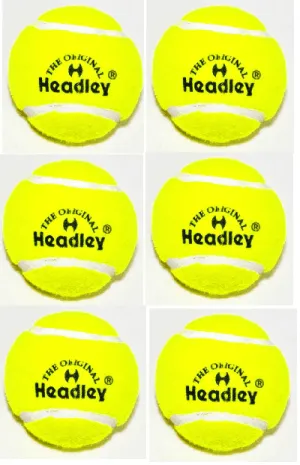 Headley Cricket Tennis Balls Yellow (Pack of 6)