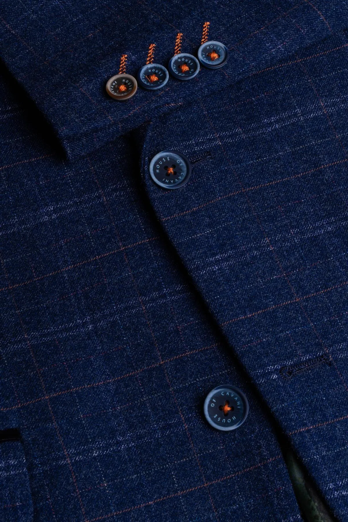 Kaiser Blue Tweed Slim Fit Blazer