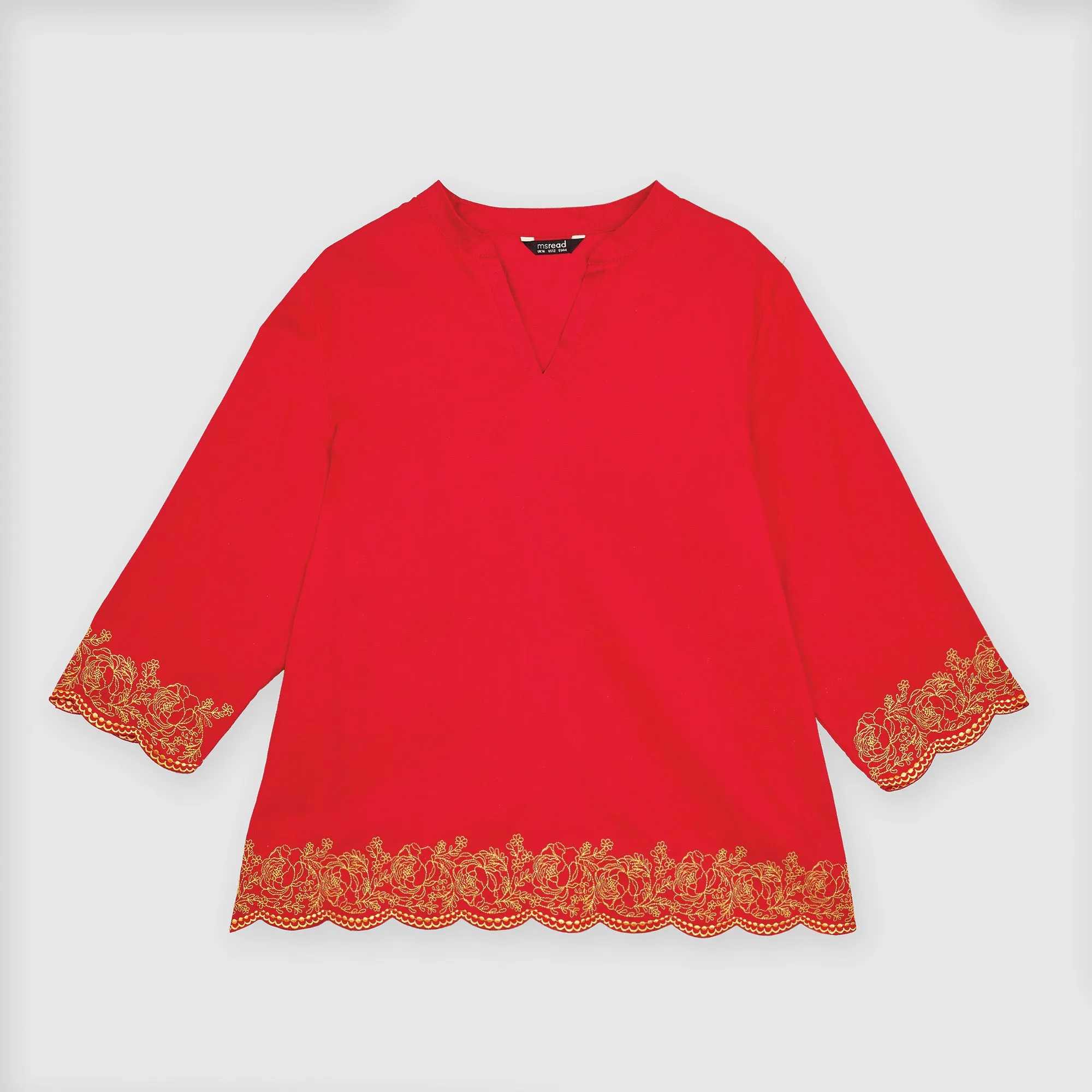 Linen Embroidered Top