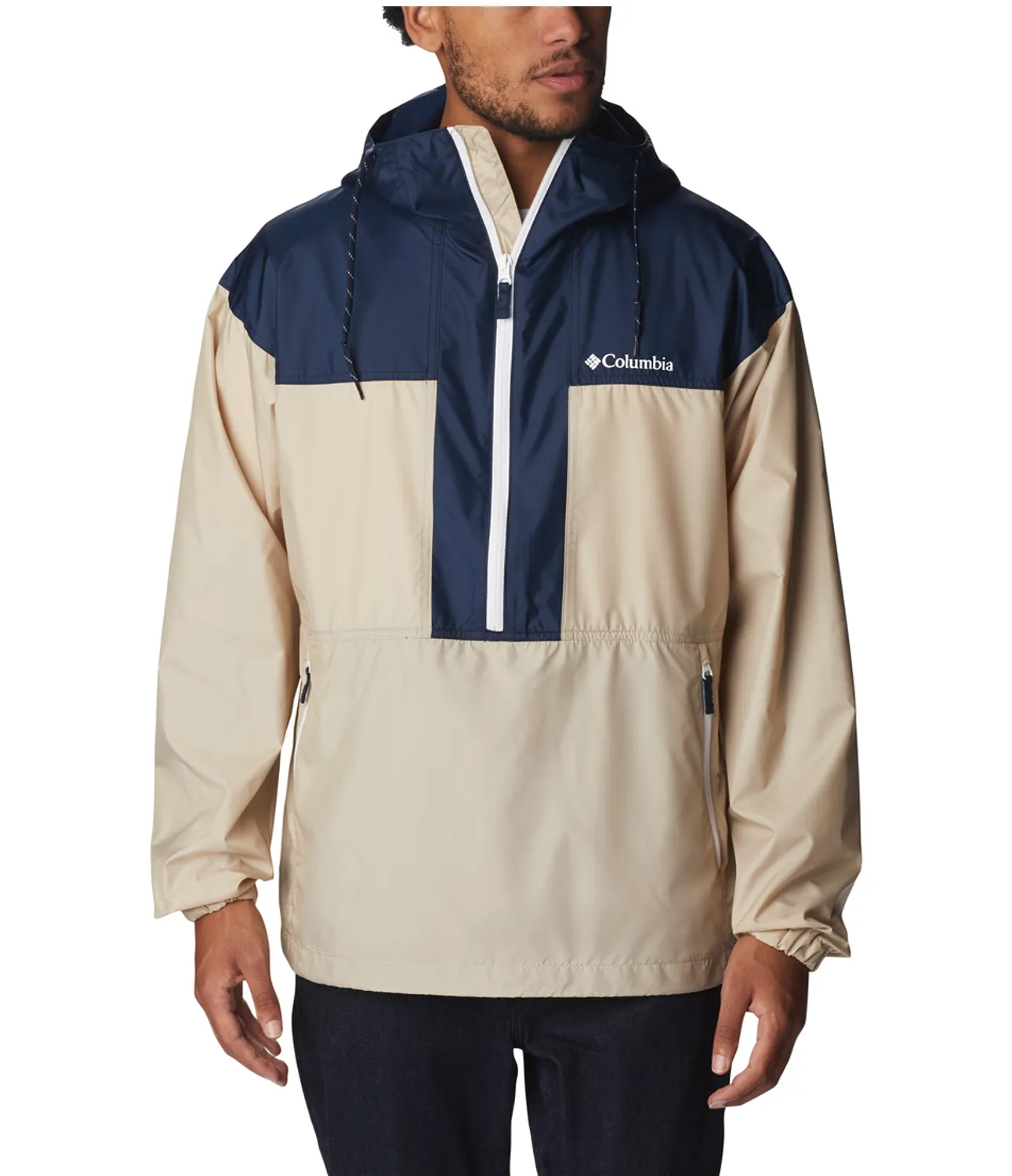 MEN'S FLASH CHALLENGER™ ANORAK - ANCIENT FOSSIL. COLLEGIATE NAVY