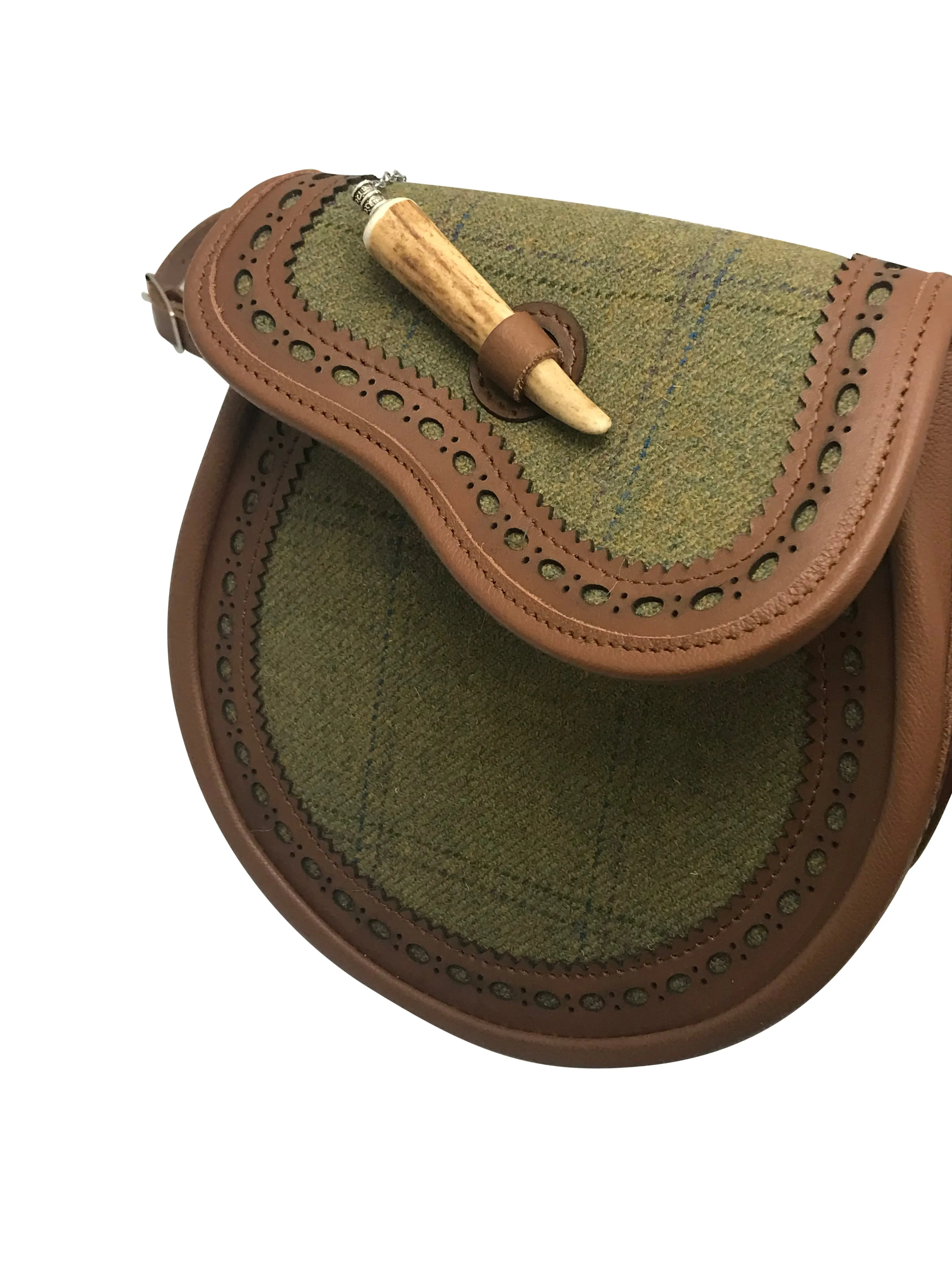 Royal Regiment of Scotland Tweed and Leather Brogued Handbag