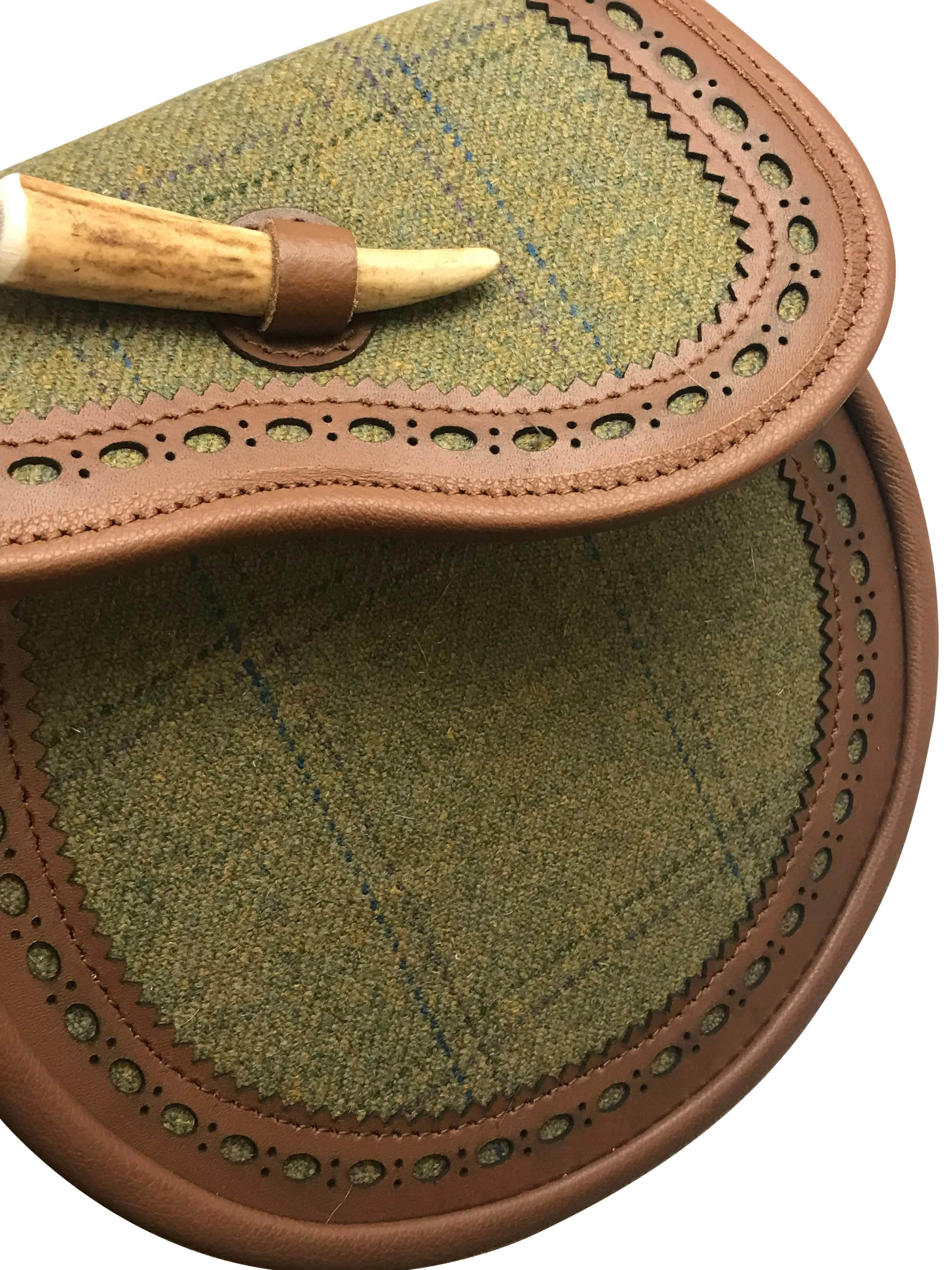 Royal Regiment of Scotland Tweed and Leather Brogued Handbag