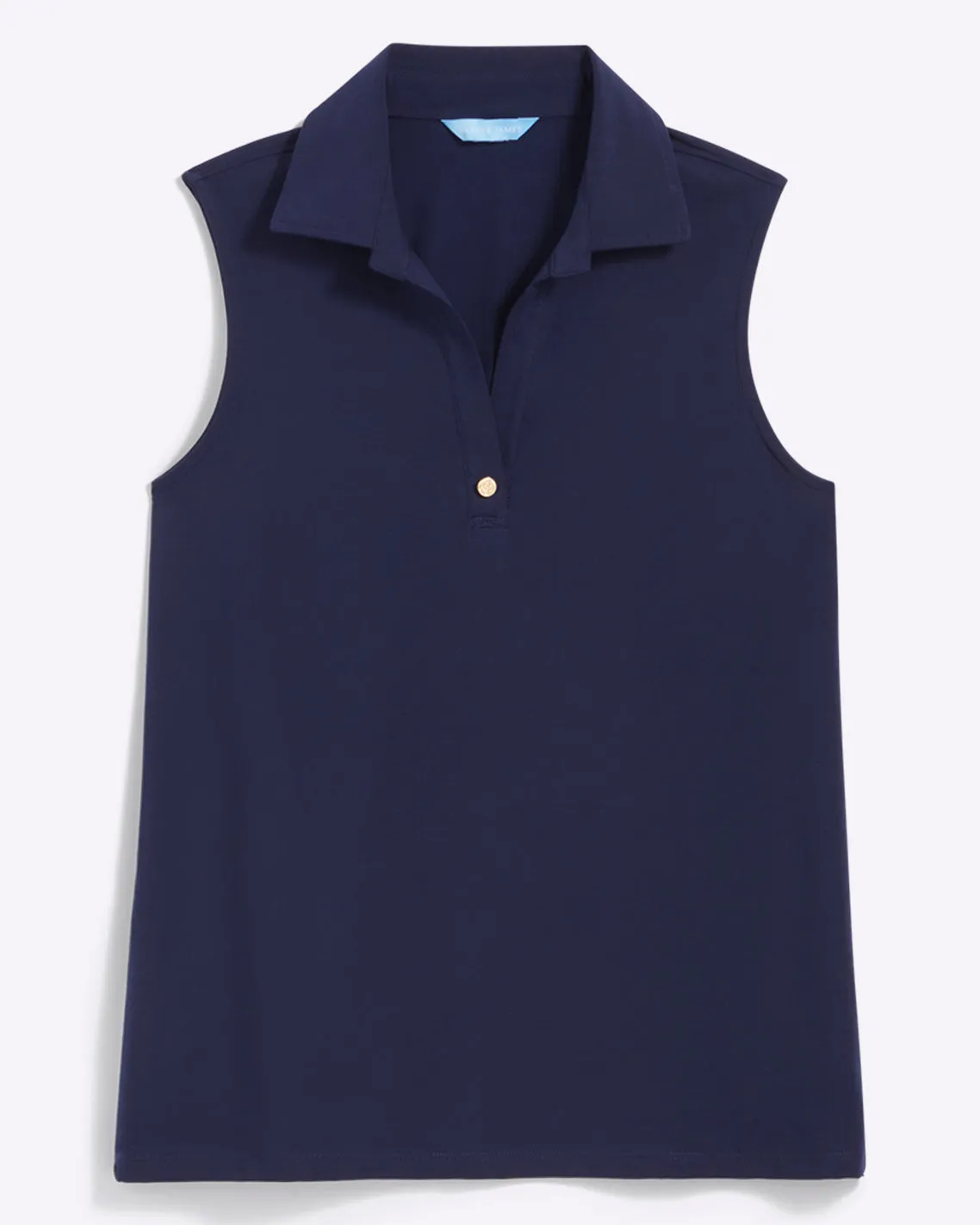 Sleeveless Sport Polo in Navy