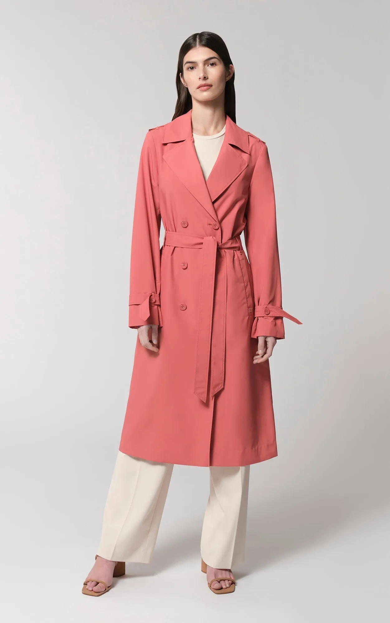 SOIA&KYO BLAIRE - Semi-Fitted Double-Breasted Trench With Shoulder Tabs