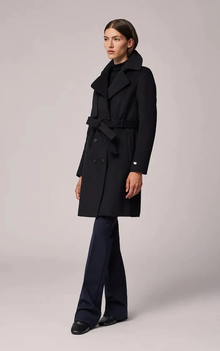 SOIA&KYO FABIANNE-C - Semi-Fitted Classic Wool Coat With Removable Bib