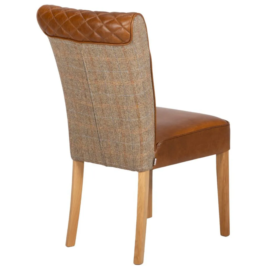 Stamford Dining Chair Gamekeeper Thorn and Brown Cerato Leather