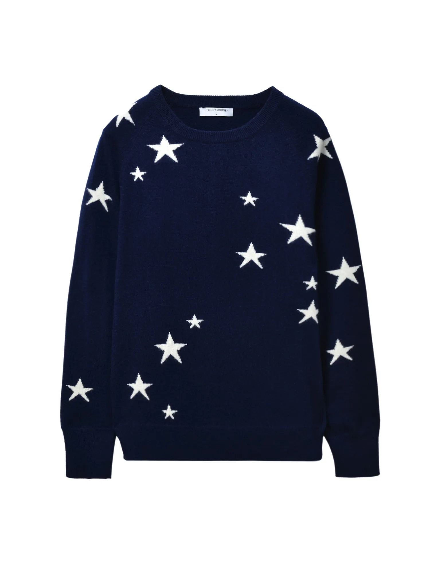 Star Jacquard Crew Neck_Navy/Ivory