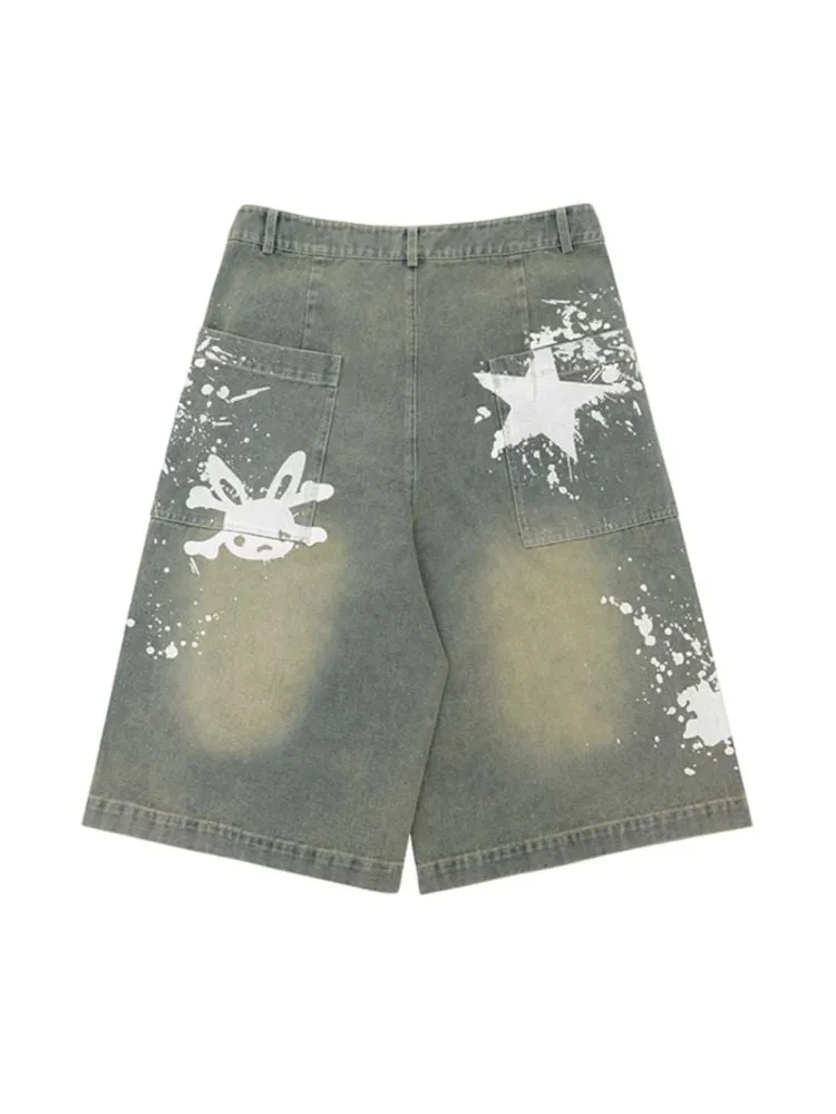 Varnished denim shorts【s0000008982】