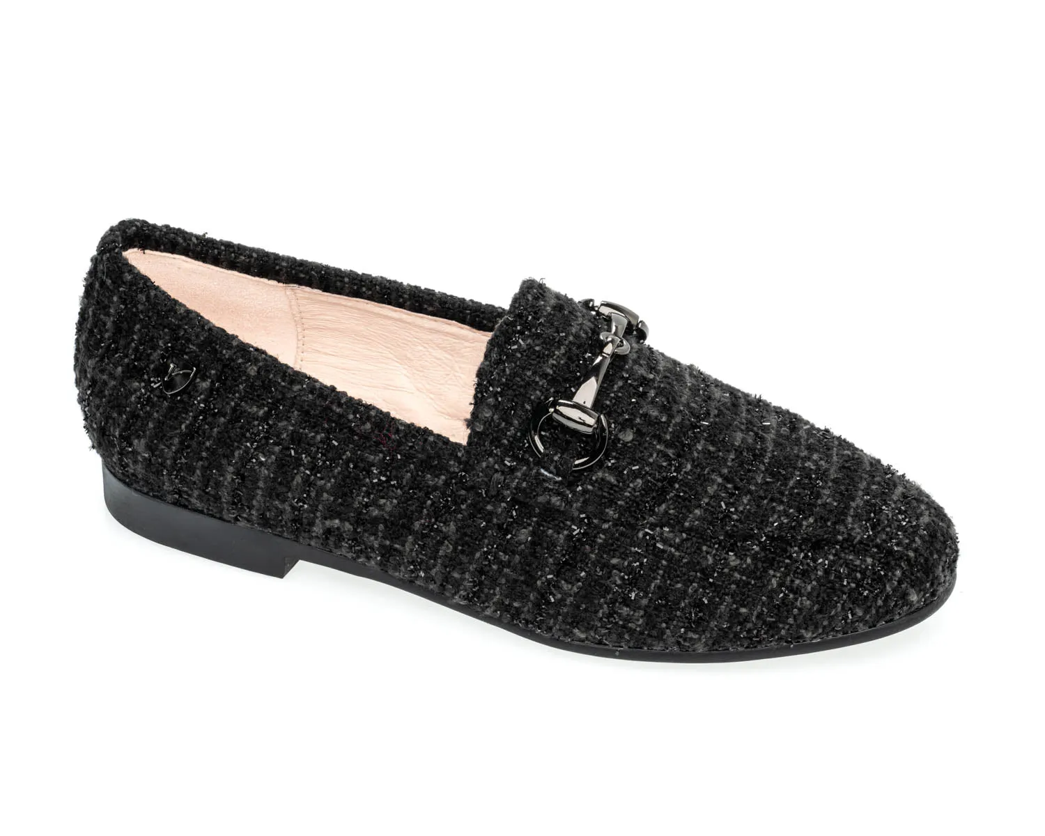 Venettini Black Tweed Chain Loafer